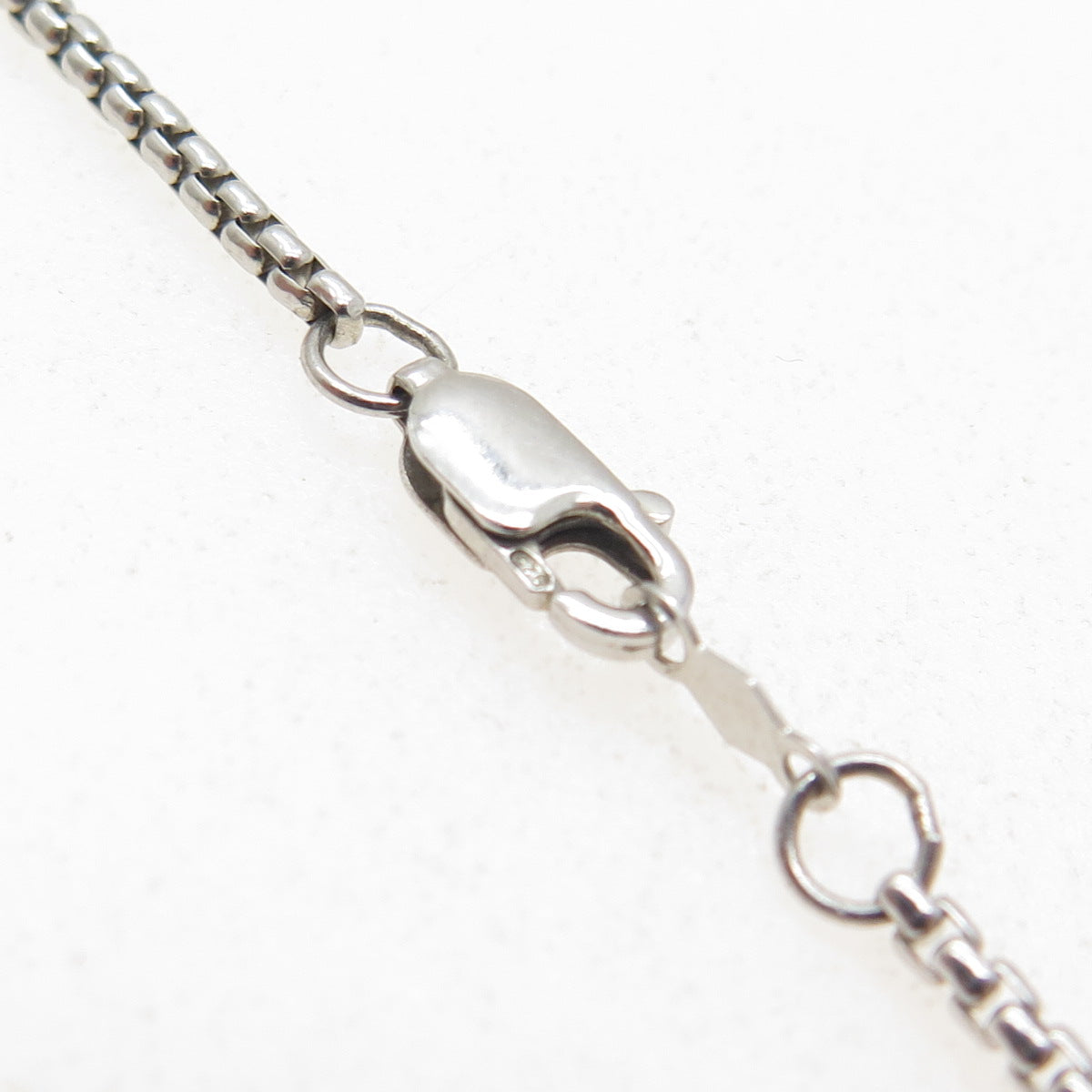 925 Sterling Silver Round Box Chain Necklace 18"