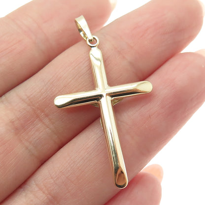 14K Yellow & White Gold Crucifix Cross Religious Charm Pendant