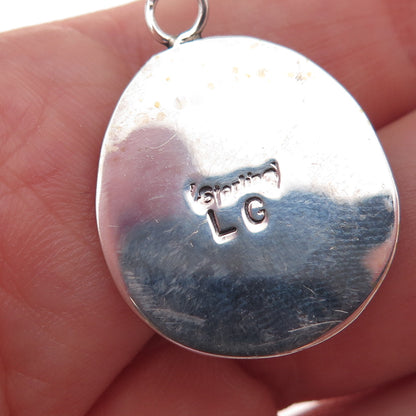 Lorencita Garcia Old Pawn 925 Sterling Silver Vintage Turquoise Charm Pendant
