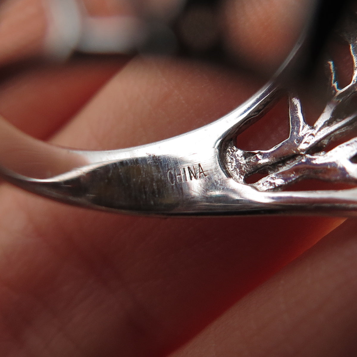 925 Sterling Silver Real Labradorite Floral Teardrop Ring Size 8.25