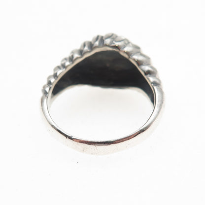 925 Sterling Silver Vintage Modernist Oxidized Dome Ring Size 7