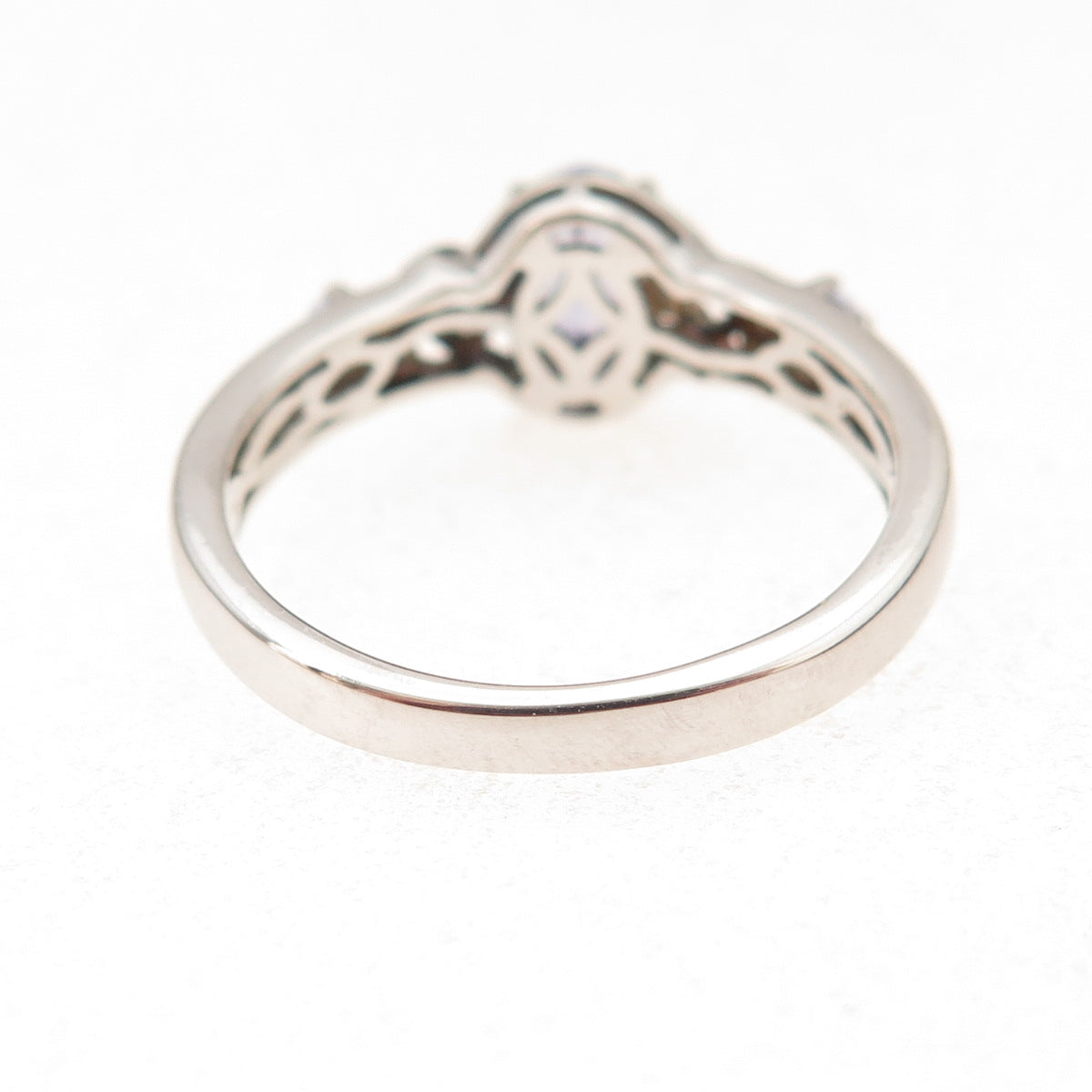 Chuck Clemency 925 Sterling Silver Real Tanzanite Heart Knot Ring Size 8.25