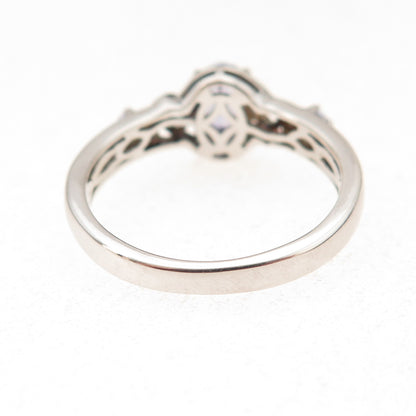 Chuck Clemency 925 Sterling Silver Real Tanzanite Heart Knot Ring Size 8.25