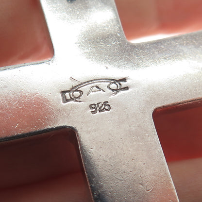 DAC Deborah Armstrong 925 Sterling Silver Vintage Cross Modernist Pendant