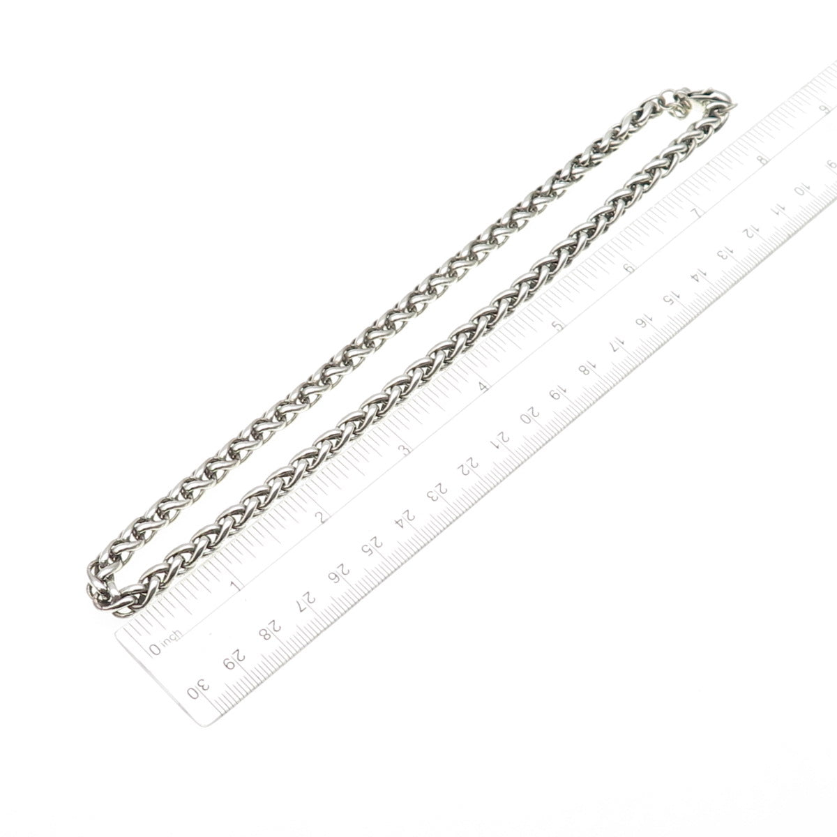 925 Sterling Silver Vintage Spiga Chain Necklace 16"