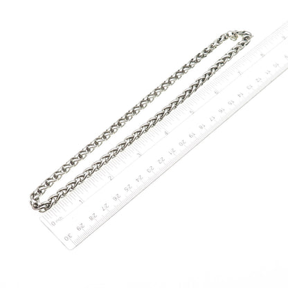 925 Sterling Silver Vintage Spiga Chain Necklace 16"