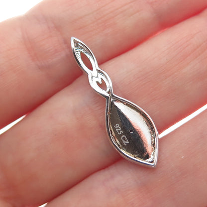 925 Sterling Silver White & Blue Round-Cut Shaped C Z Infinity Slide Pendant