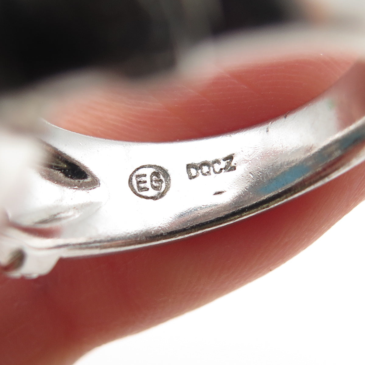 925 Sterling Silver Real Turquoise & Round-Cut C Z Ring Size 8