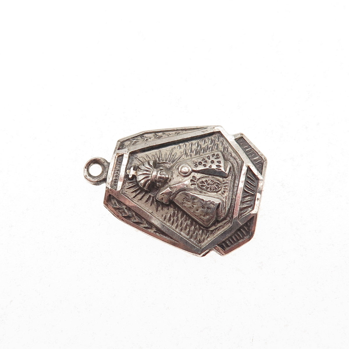 Creed Sterling Silver Antique Art Deco Infant of Prague Oxidized Charm Pendant