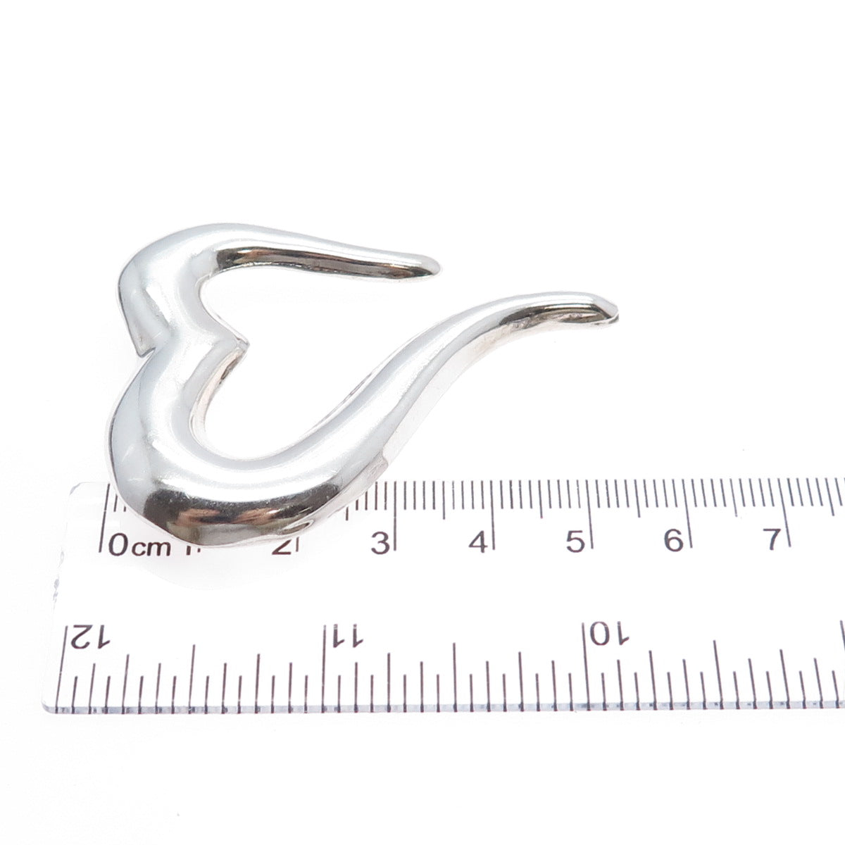 BOMA 925 Sterling Silver Vintage Modernist Heart Pin Brooch