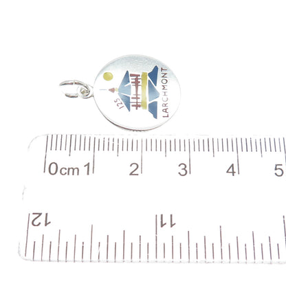 CHARLES THOMAE 925 Sterling Silver Vintage Enamel Larchmont Charm Pendant