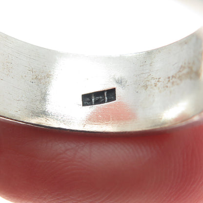 925 Sterling Silver Vintage Modernist Wavy Oxidized Band Ring Size 13.25