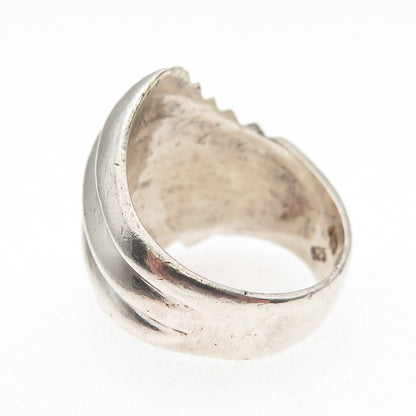Chapal Zenray 925 Sterling Silver Vintage Modernist Oxidized Ring Size 7