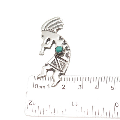 Jamison Kee Navajo Old Pawn 925 Sterling Vintage Turquoise Kokopelli Pin Brooch
