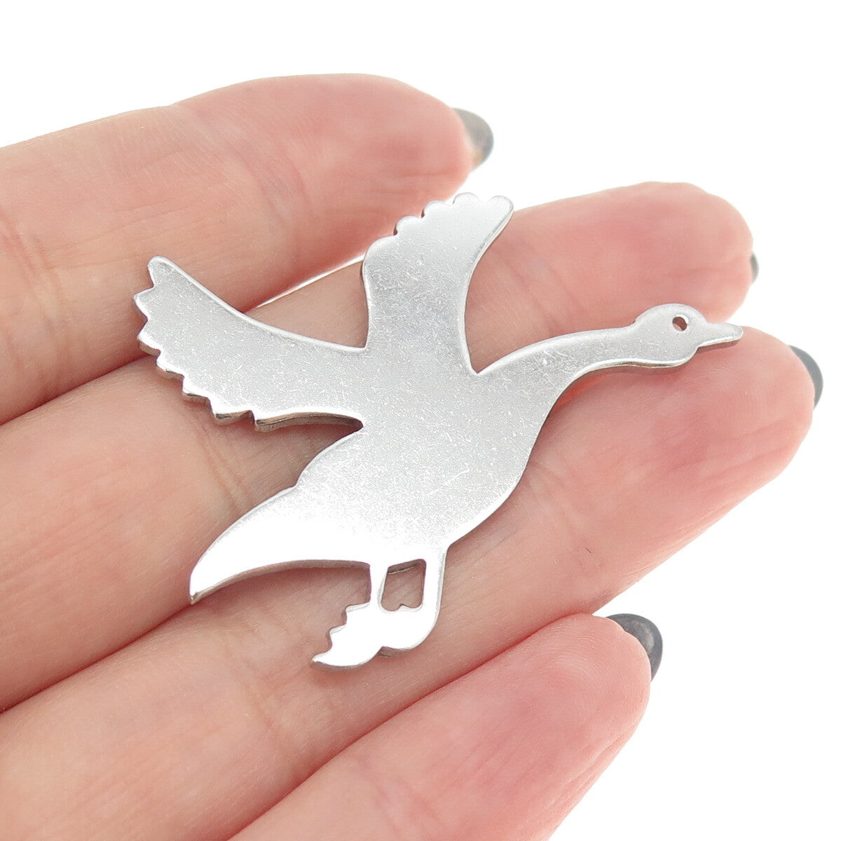 W. E. RICHARDS 925 Sterling Silver Vintage Flying Goose Pin Brooch
