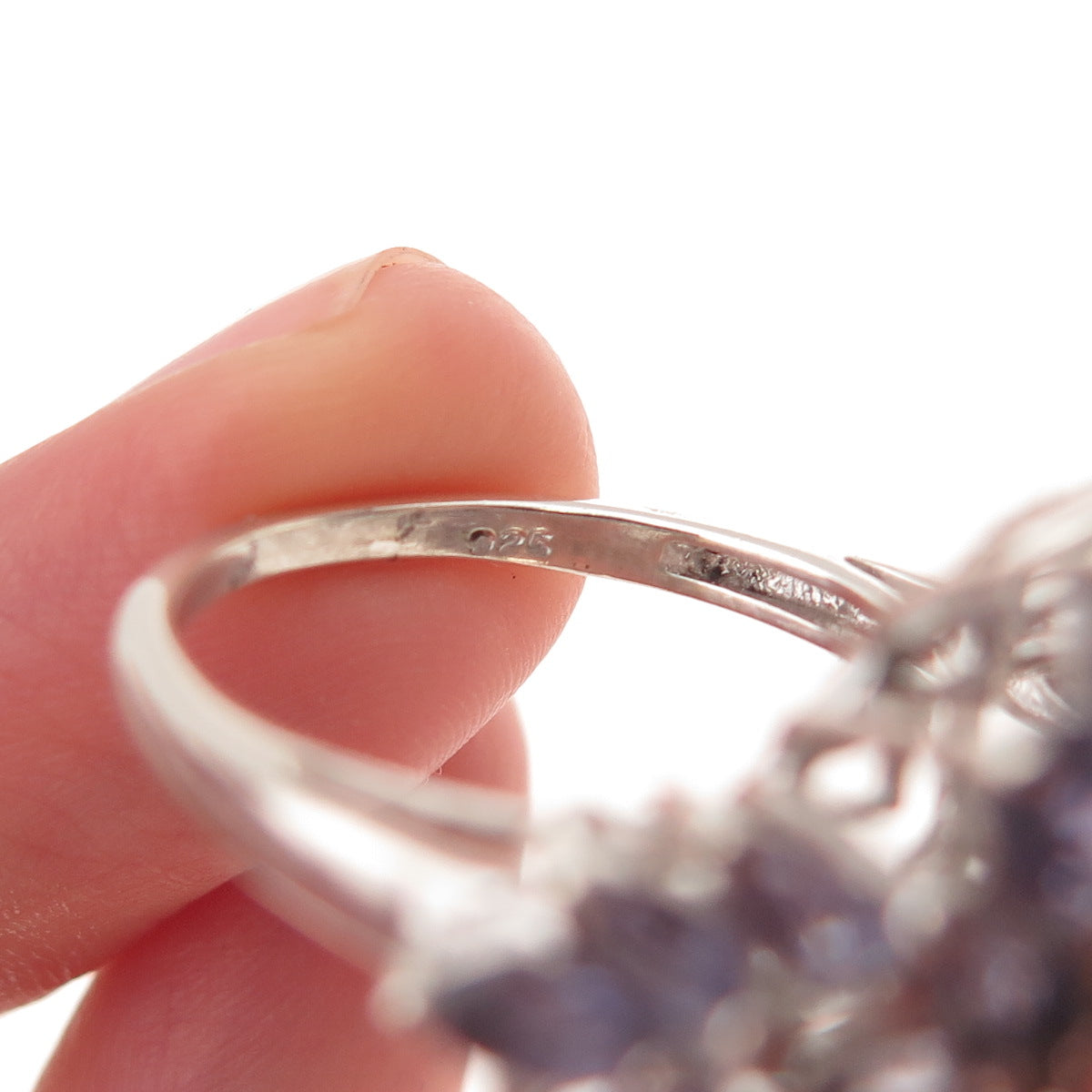Chuck Clemency 925 Sterling Silver Real Turquoise & Iolite Ring Size 6