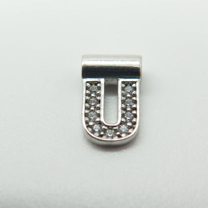 NOMINATION Italy 925 Sterling Silver C Z Letter "U" SeiMia Pendant