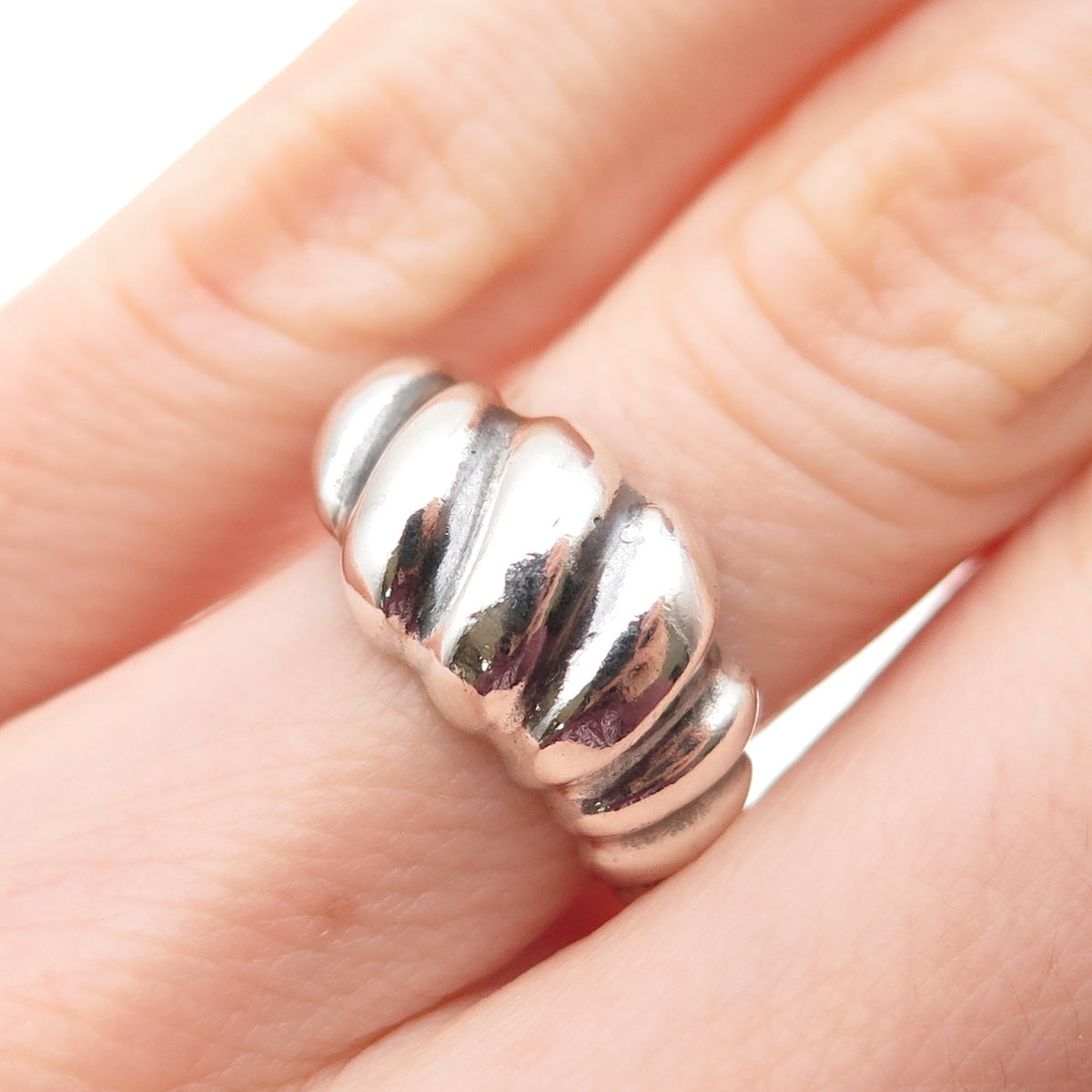 Bagley & Hotchkiss 925 Sterling Silver Vintage Modernist Oxidized Ring Size 5.25