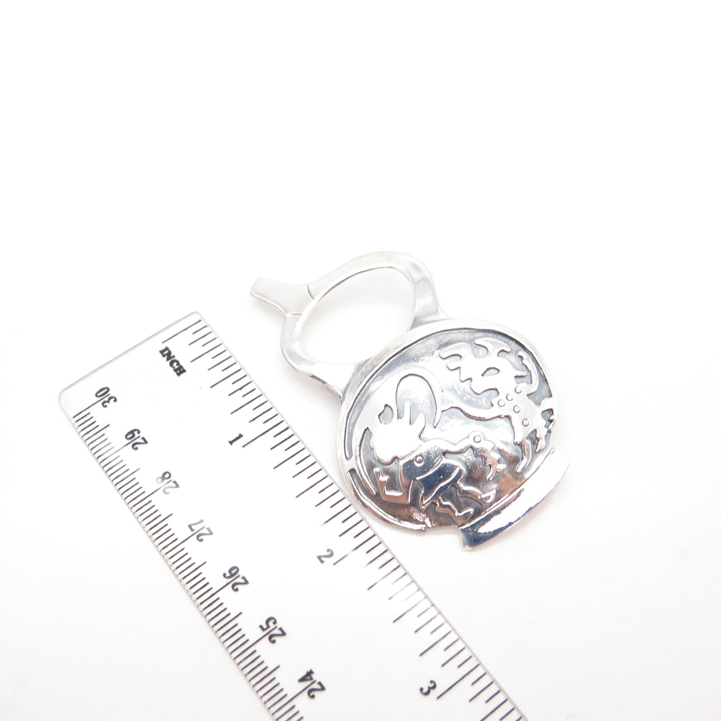 925 Sterling Silver Vintage Peru Tribal Pin Brooch