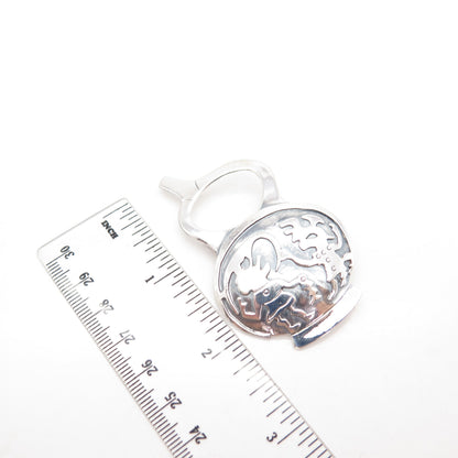 925 Sterling Silver Vintage Peru Tribal Pin Brooch