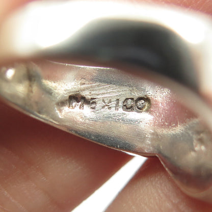 925 Sterling Silver Vintage Mexico Modernist Bypass Ring Size 6.5