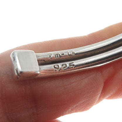925 Sterling Silver Vintage Mexico Love Touch Adjustable Cuff Bracelet 5.75"