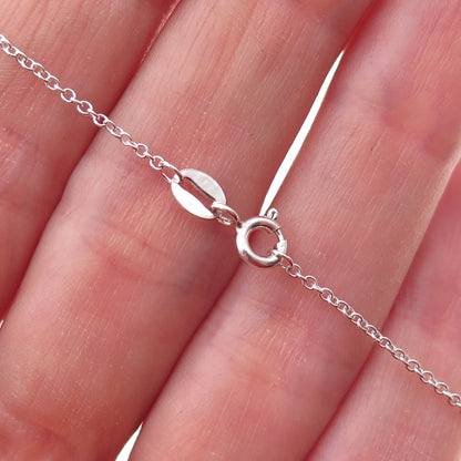 Chuck Clemency 925 Sterling Silver Real Carnelian Cable Chain Necklace 18"