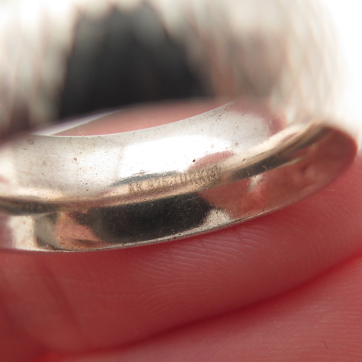 925 Sterling Silver Vintage Diamond-Cut Band Ring Size 7