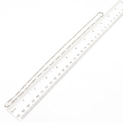 925 Sterling Silver Vintage Paperclip Figaro Chain Necklace 20"