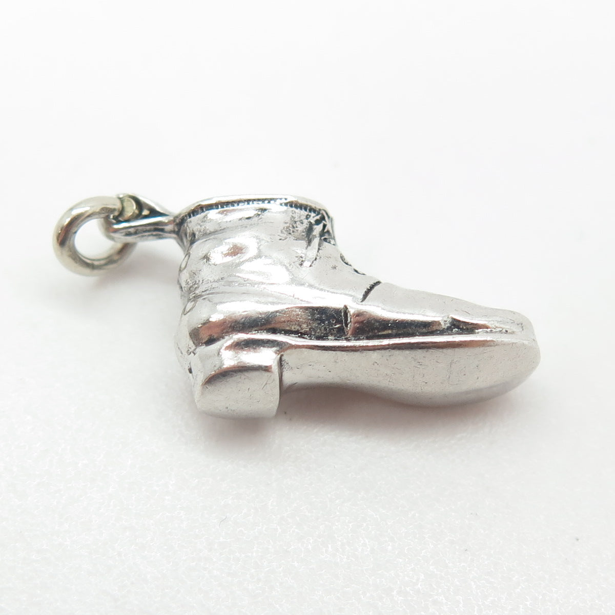 925 Sterling Silver Vintage Boot Shoe 3D Charm Pendant