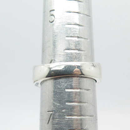 925 Sterling Silver Vintage Striped Ring Size 6.25