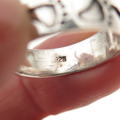 925 Sterling Silver Vintage Footprint Oxidized Band Ring Size 6.5