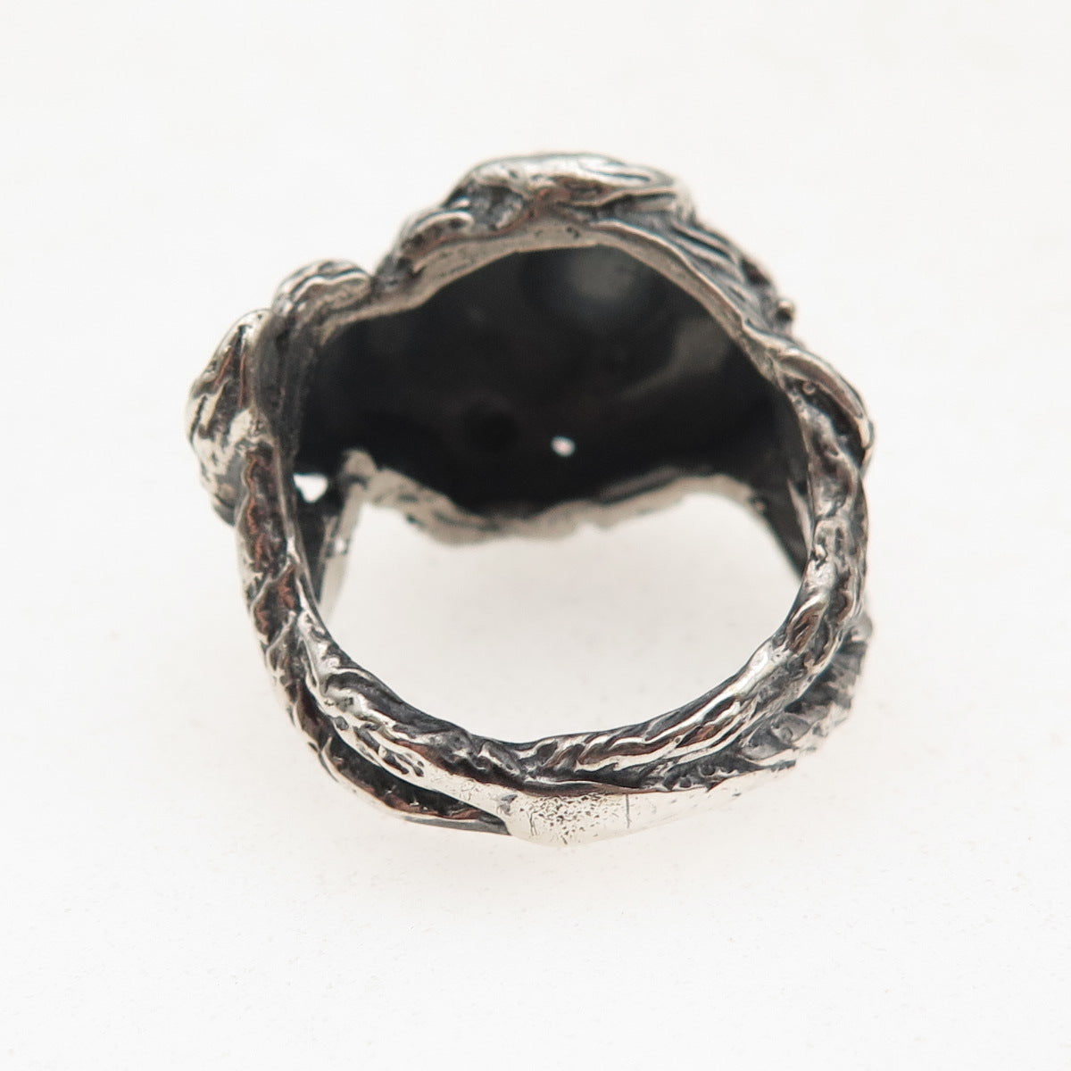 925 Sterling Silver Vintage Medusa Oxidized Ring Size 6