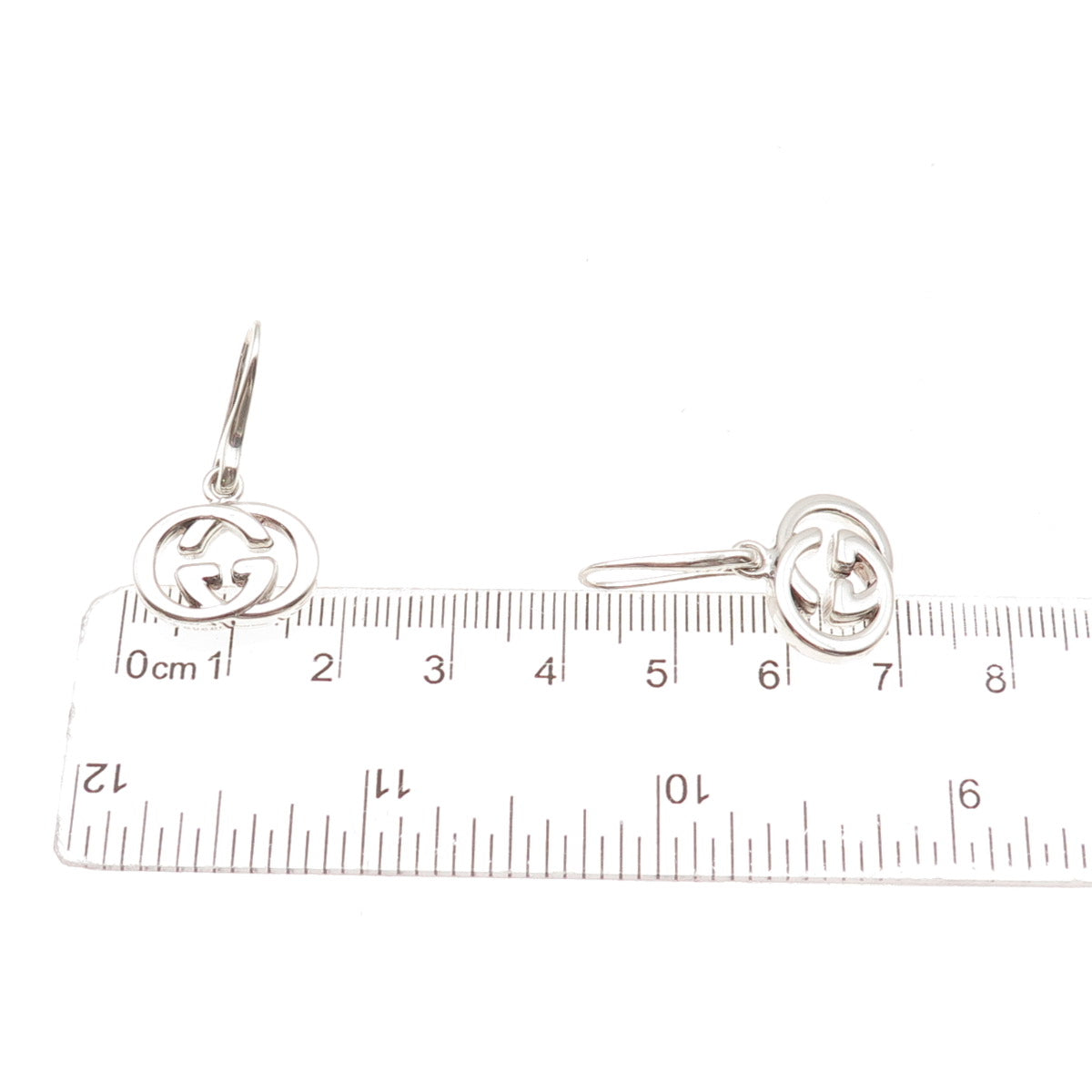 Gucci 925 Sterling Silver Vintage Interlocking G Dangle Earrings