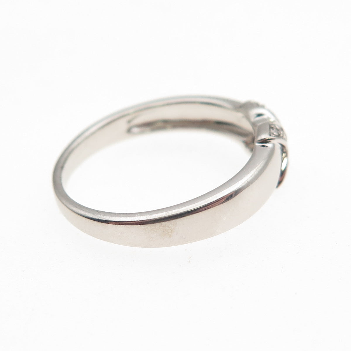 925 Sterling Silver Round-Cut C Z Letter X Initial Ring Size 6