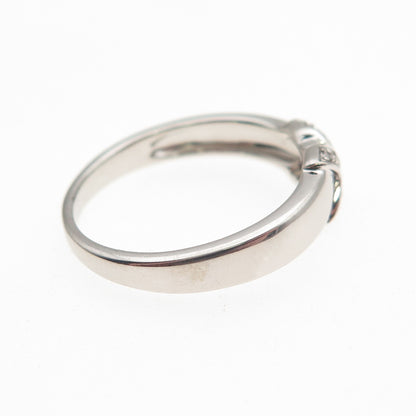 925 Sterling Silver Round-Cut C Z Letter X Initial Ring Size 6