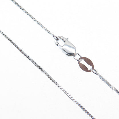 925 Sterling Silver Real Round-Cut Diamond & Ruby Heart Box Chain Necklace 18"