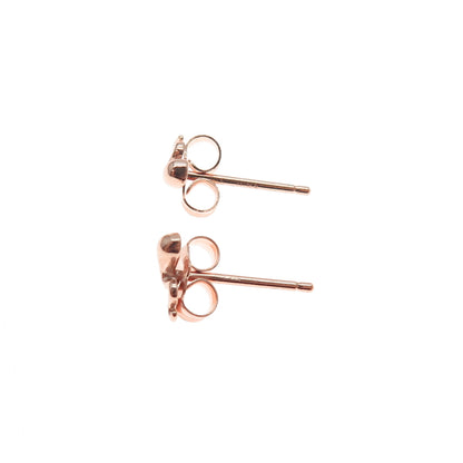 925 Sterling Silver Rose Gold Plated Modernist Zig Zag Stud Earrings