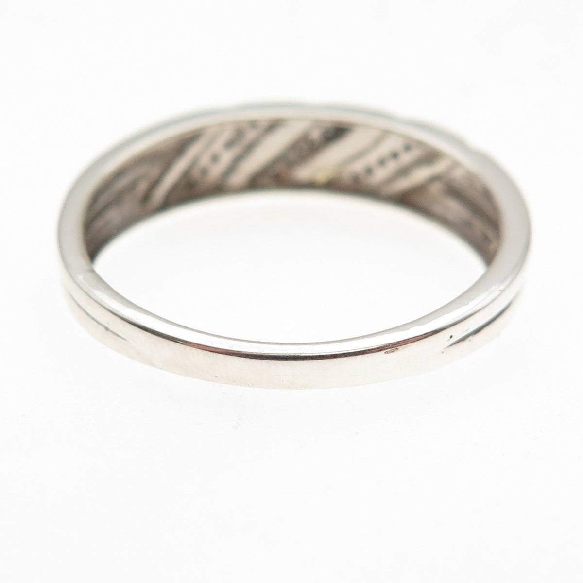 925 Sterling Silver Real Round-Cut Diamond Ring Size 10.75