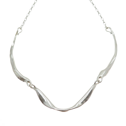 HAGIT GORALI 925 Sterling Silver Vintage Israel Modernist Chain Necklace 20"