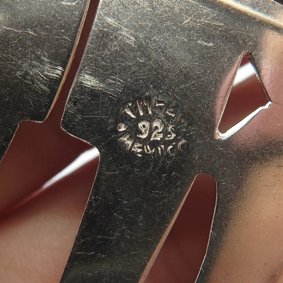 925 Sterling Silver Vintage Mexico Woman & Mans Silhouette Pin Brooch