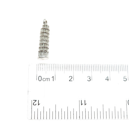 800 Silver Vintage Tower of Pisa 3D Charm Pendant