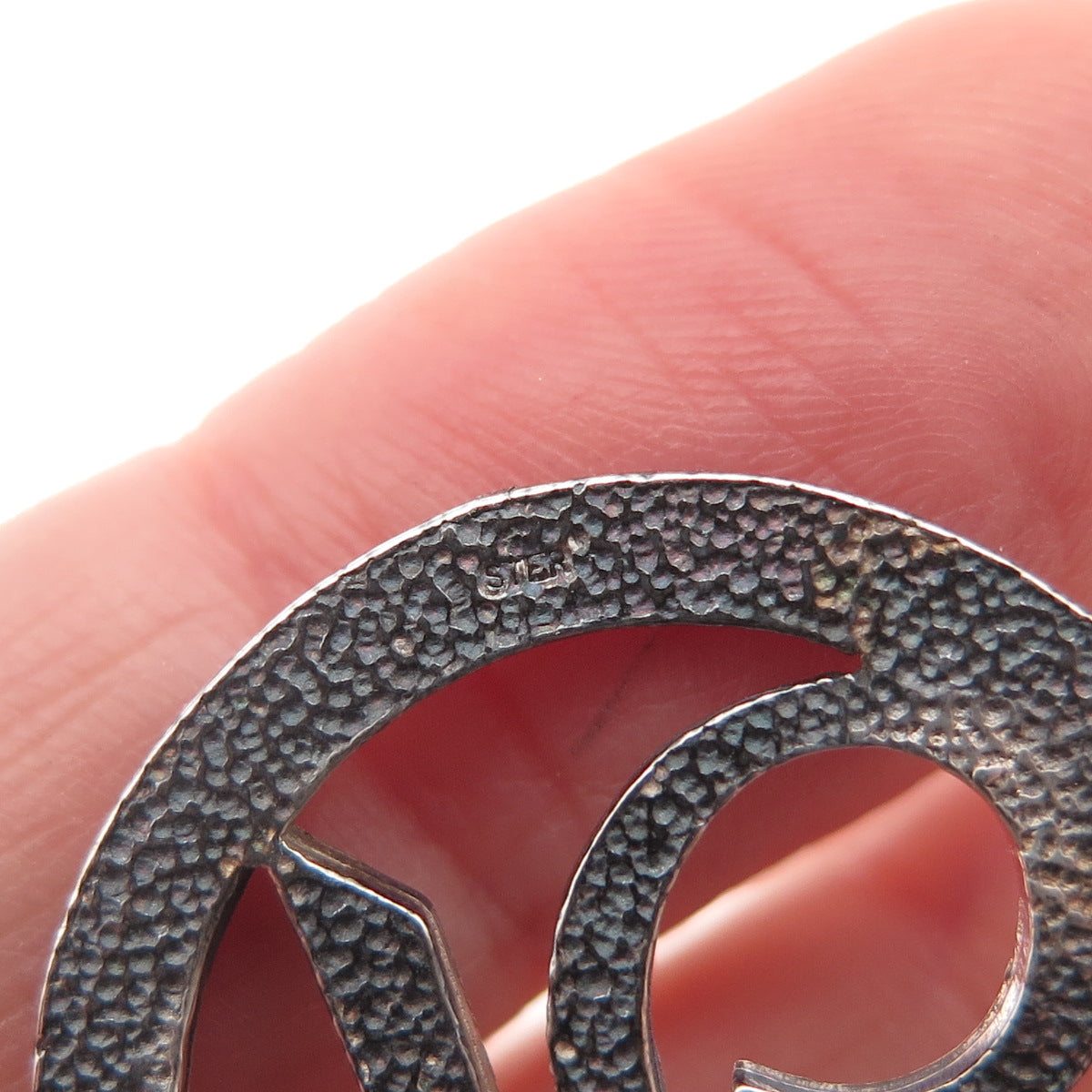 925 Sterling Silver Vintage Sweet 16 Oxidized Charm Pendant