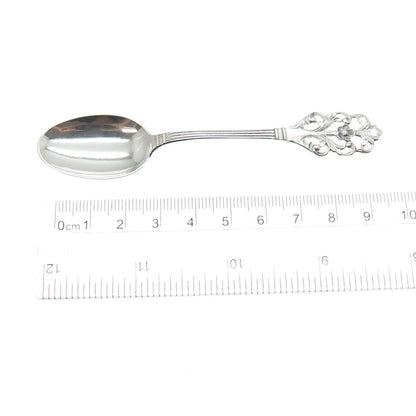 THORVALD MARTHINSEN 830S Silver Vintage Norway Viking Flower Coffee Spoon #220