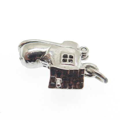 925 Sterling Silver Antique Art Deco "Old Woman in a Shoe" Movable Charm Pendant