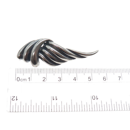 925 Sterling Silver Vintage Modernist Oxidized Pin Brooch
