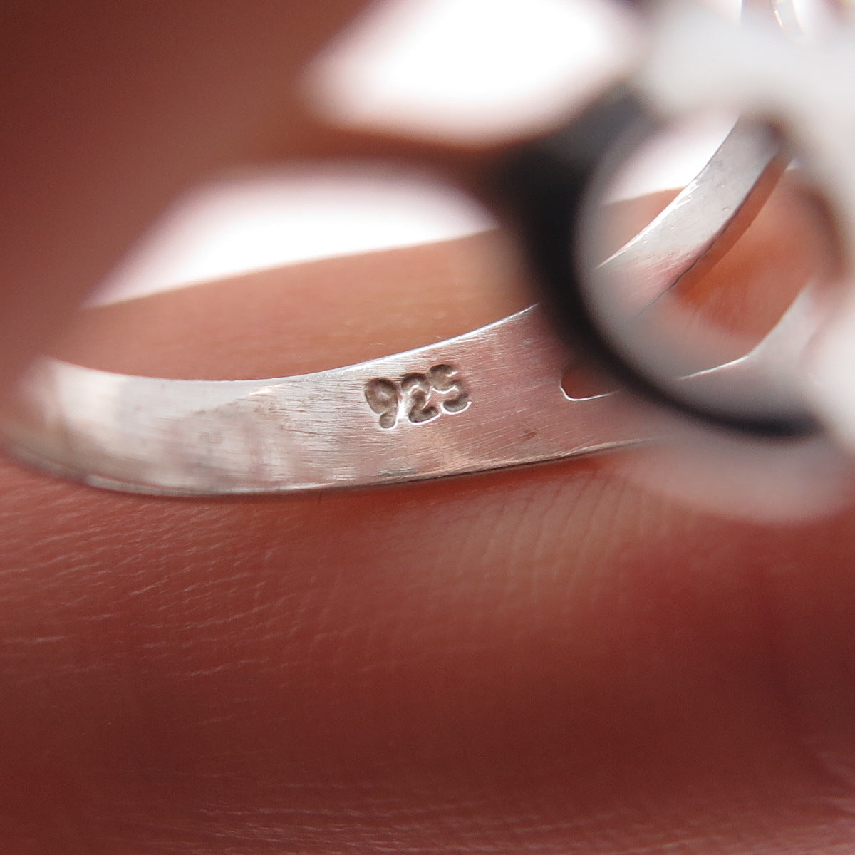 925 Sterling Silver Vintage Mexico Modernist Flower Ring Size 7.25