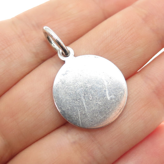 TIFFANY & CO. 925 Sterling Silver Vintage Round Tag Charm Pendant