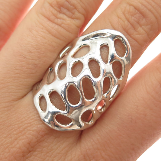 HAGIT GORALI 925 Sterling Silver Vintage Israel Modernist Ring Size 9.25