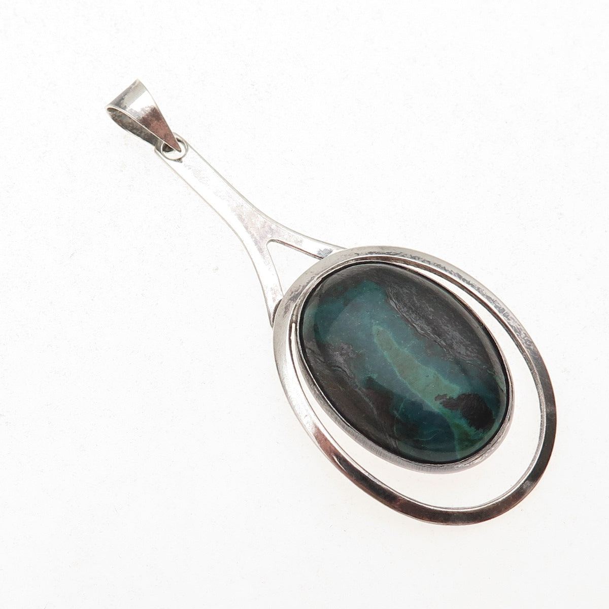 925 Sterling Silver Vintage Israel Real Eilat Modernist Oxidized Pendant